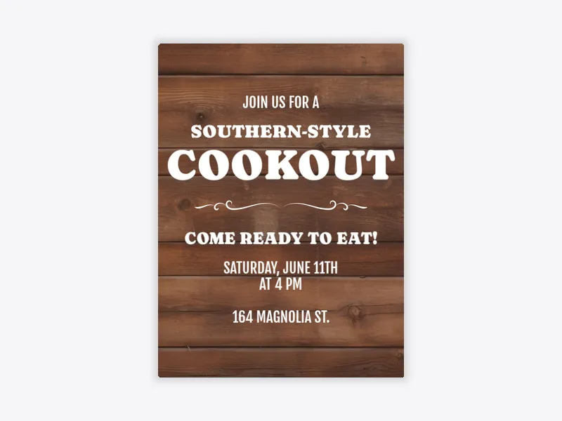 Southern-Style Cookout - bbq - Invitation