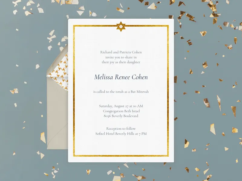 Star of David - bar_bat_mitzvah - Invitation