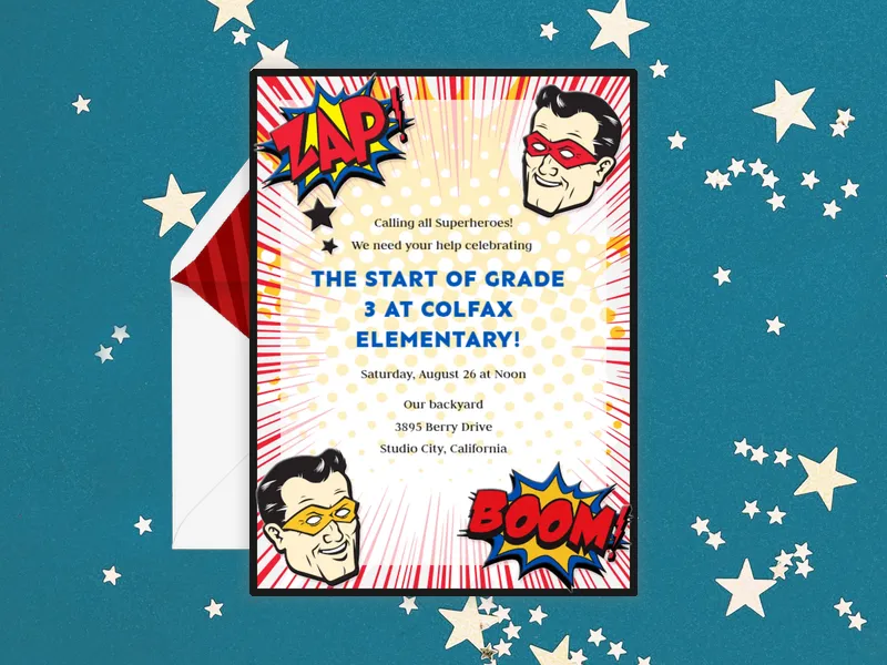 Superhero - birthday_forkids - Invitation