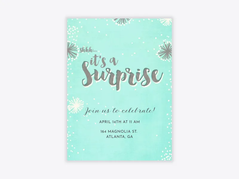 Mint Surprise Shower - featured - Invitation