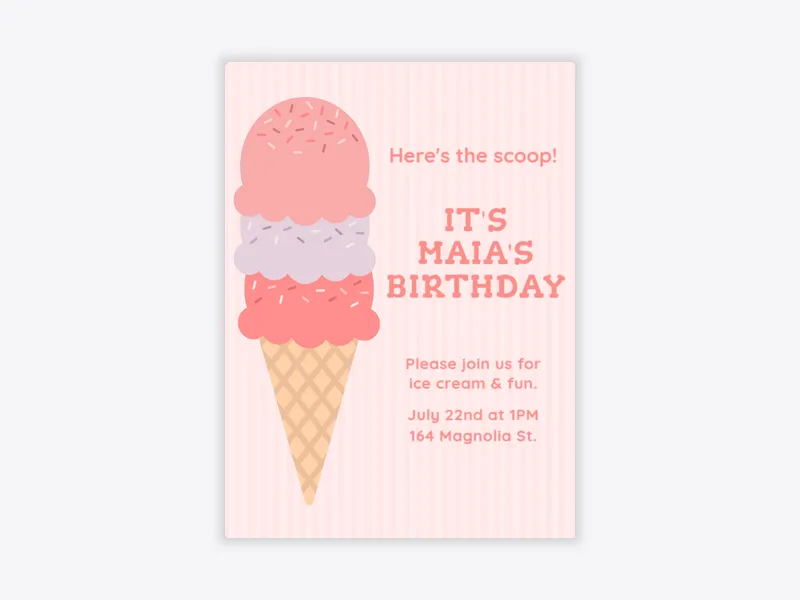 Pink Sweet Scoops - featured - Invitation