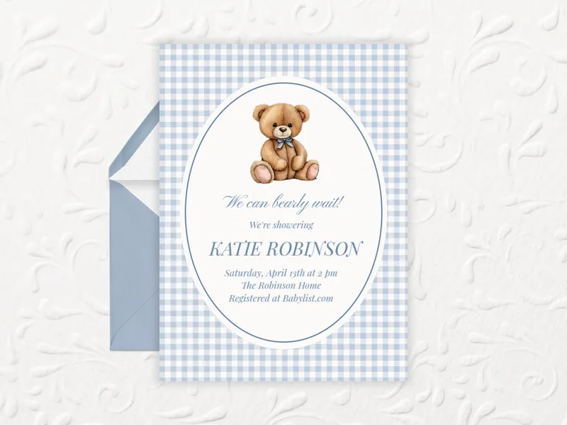 Blue Teddy Bear Jamboree - baby_shower - Invitation