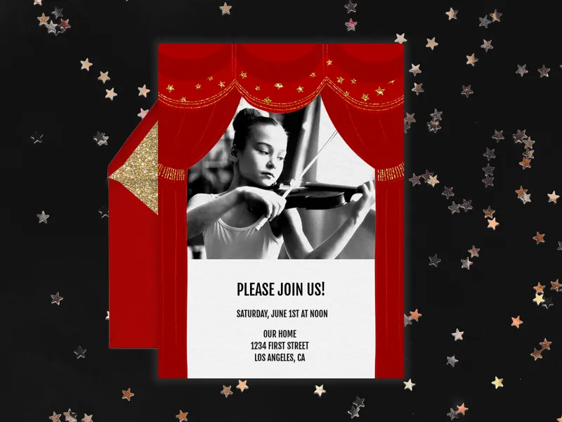 Theatrical Curtains - kids_activities - Invitation