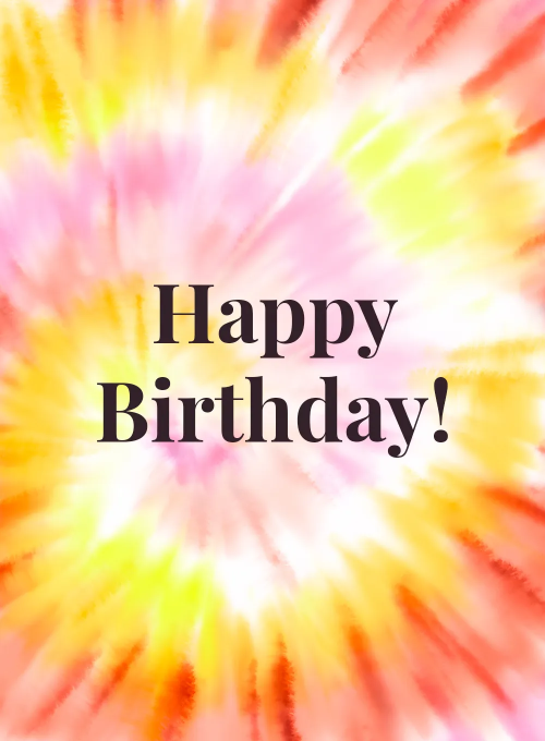Tie-Dye Party Sunburst - birthday_kids_cards - Card