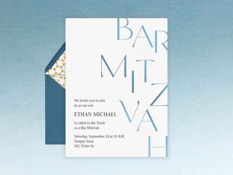 Typographic Bar Mitzvah - bar_bat_mitzvah - Invitation