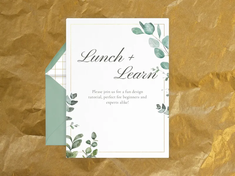 Watercolor Eucalyptus - meetings - Invitation