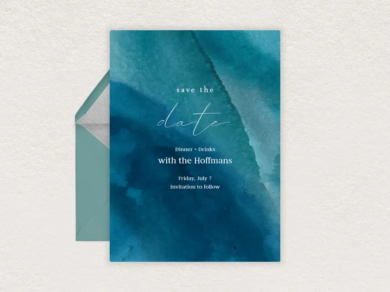 Watercolor Wave Save the Date - parties_save_the_date - Invitation