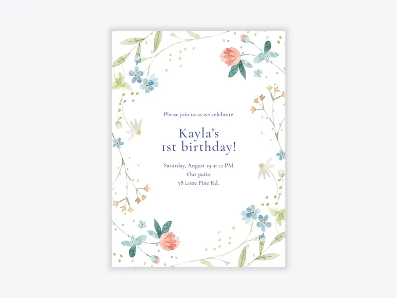 Watercolor Wildflowers - babys_first - Invitation