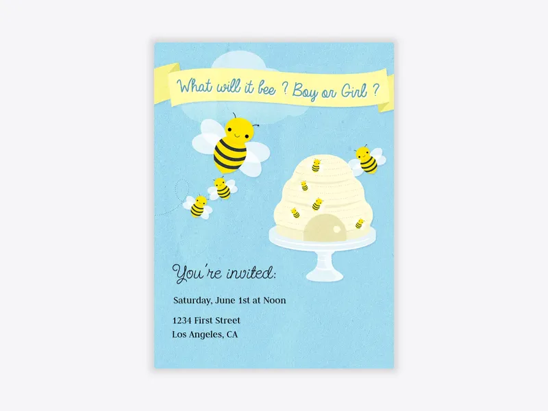 What Will It Bee - gender_reveal - Invitation