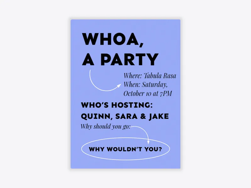 Purple Whoa Party - featured - Invitation