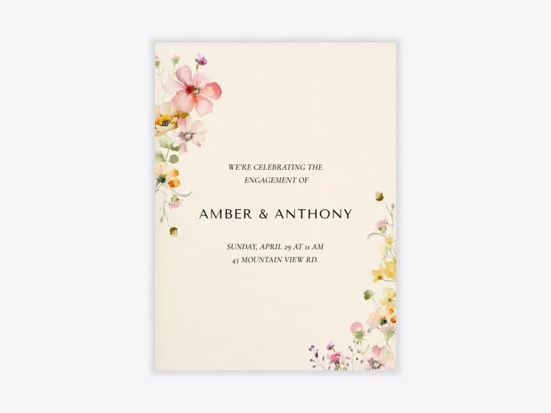 Wild Blush - engagement - Invitation