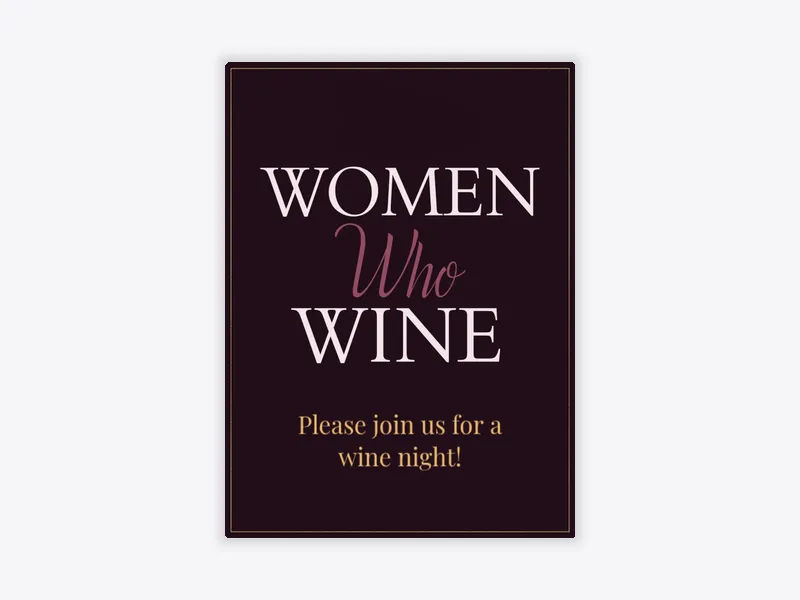 Women Who Wine - wine_tasting - Invitation