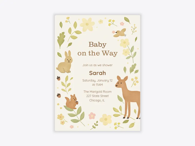 Woodland Baby - baby_shower - Invitation