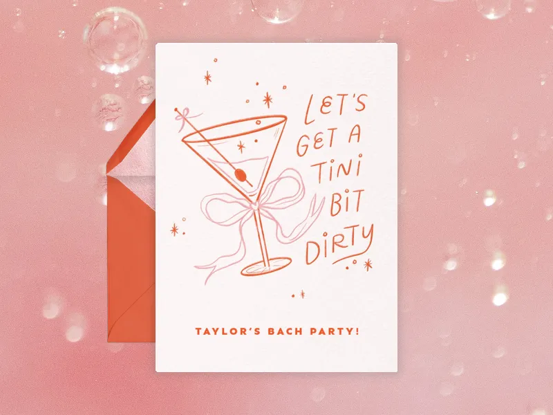A 'Tini Bit Dirty - bachelorette - Invitation