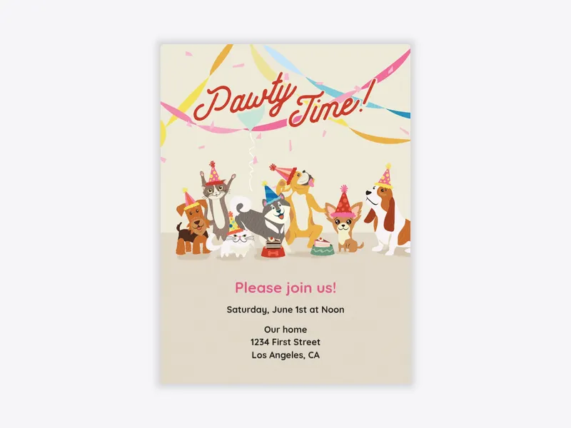 Animal Pawty - pet_party - Invitation