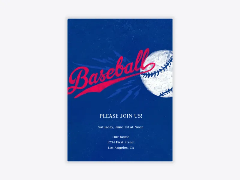 Ball and Strikes - baseball - Invitation