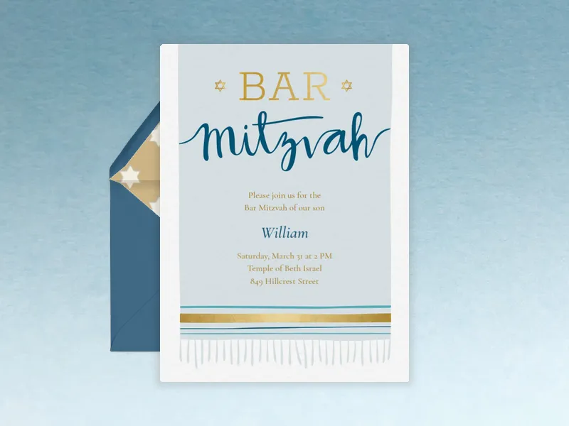 Bar Mitzvah Tallit Shawl - featured - Invitation