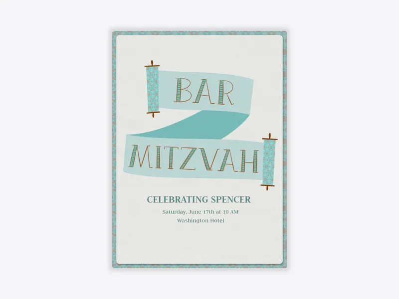 Bar Torah Scroll - bar_bat_mitzvah - Invitation