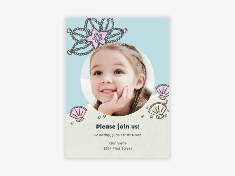 Beach Princess (Photo) - birthday_forkids - Invitation
