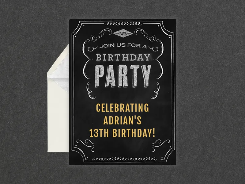 Birthday Chalkboard - birthday_forteens - Invitation