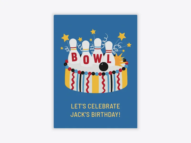 Birthday Cake Bowling - bowling - Invitation