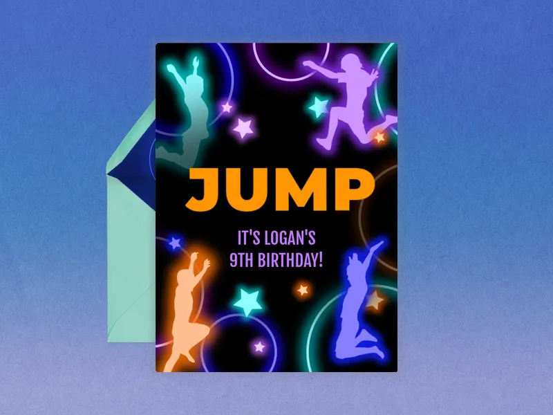 Black Neon Jump - jump - Invitation