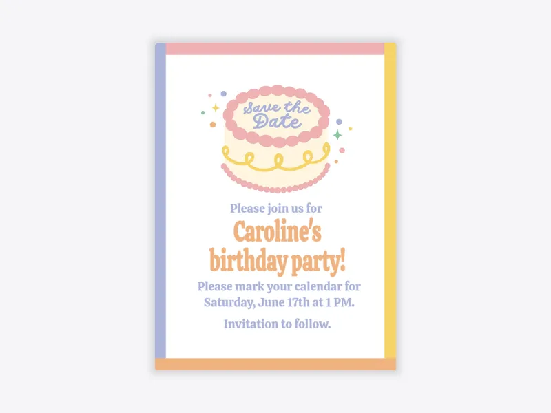 Birthday Cake Save the Date - birthday_save_the_date - Invitation