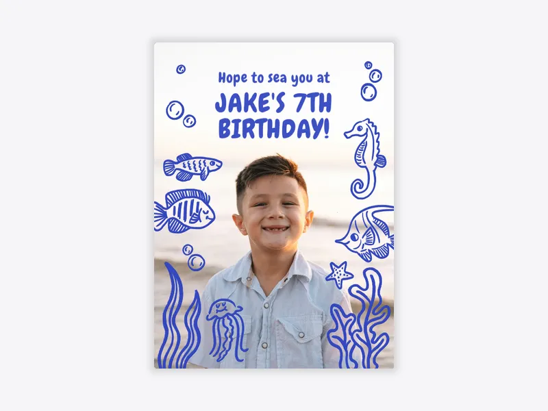 Blue Under the Sea Doodle (Photo) - featured - Invitation