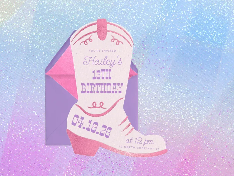 Purple Boots Down - featured - Invitation