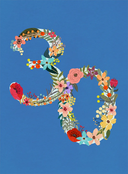 Botanical Birthday - 30 - birthday_cards - Card