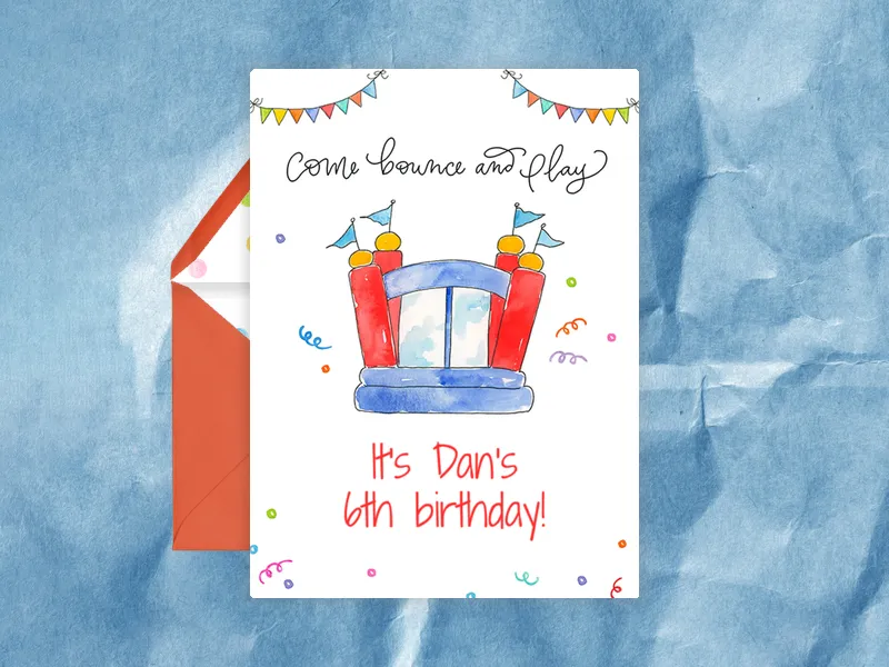 Bounce & Play Birthday 6th Birthday - 6th_birthday - Invitation