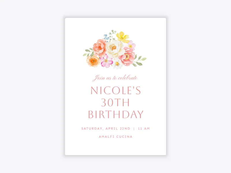 Brilliant Bouquet - birthday_milestones - Invitation
