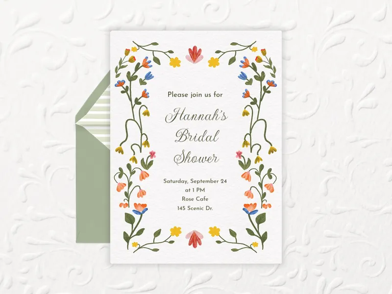 Bright Little Blooms - dinner_party - Invitation