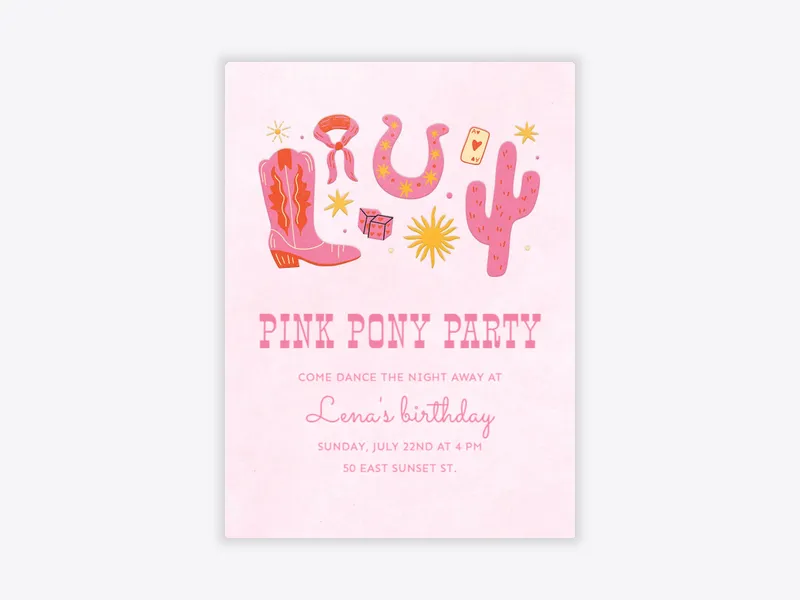 Pink Cactus Cowgirl - featured - Invitation