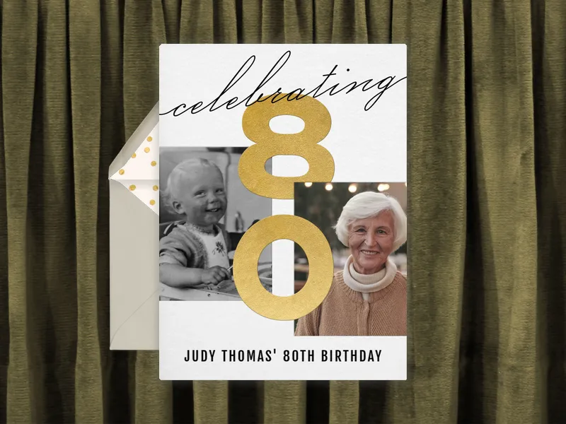 Celebrating an 80th Birthday (Photo) - 80th_birthday - Invitation