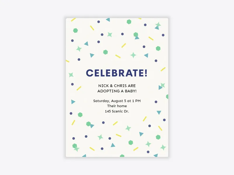 Cool Confetti & Joy - parenthood_journey - Invitation
