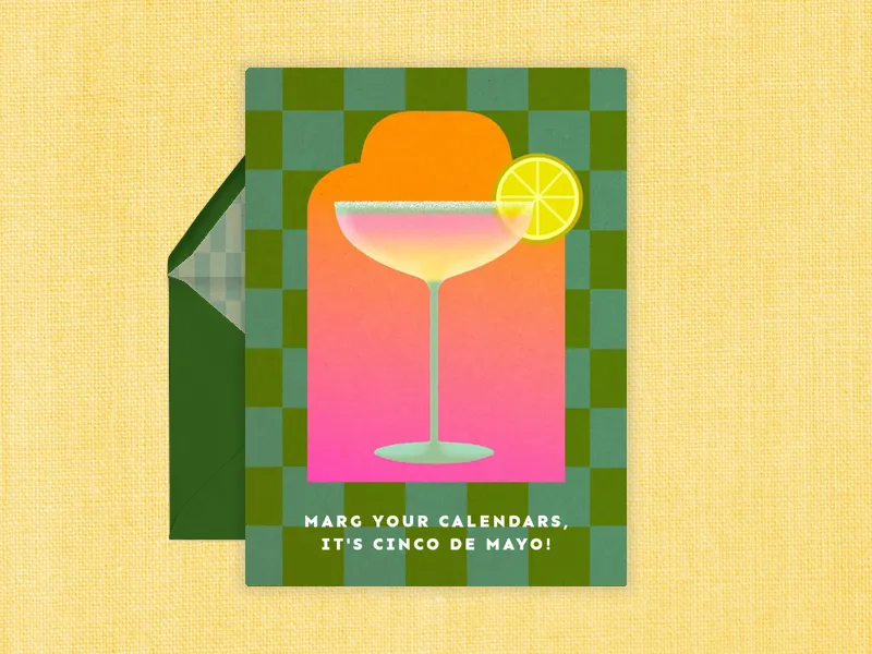 Colorful Checkerboard Margarita Cinco de Mayo - featured - Invitation