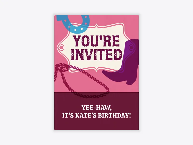Cowgirl - featured - Invitation