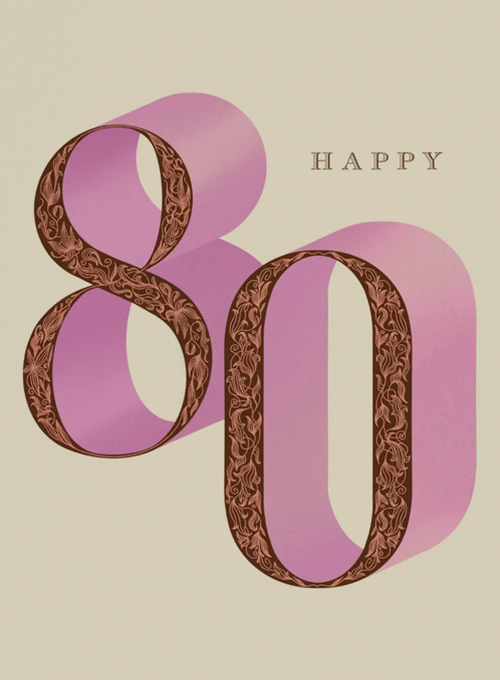 Decorative Birthday - 80 - birthday_cards - Card