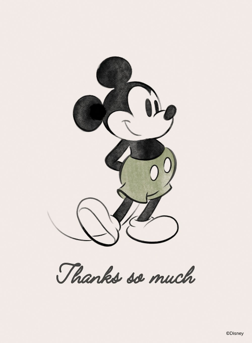 Disney’s Mickey Mouse: Wonderful Watercolor (Thank You) - disney_cards - Card