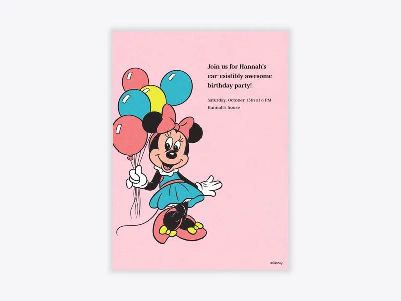 Disney’s Minnie Mouse: Classic Minnie - birthday_forkids - Invitation