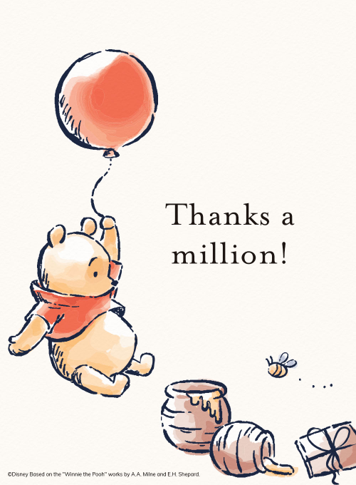Disney’s Winnie the Pooh: Red Balloon (Thank You) - disney_cards - Card