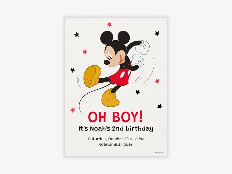 Disney’s Mickey Mouse: Birthday Stars 2nd Birthday - disney - Invitation