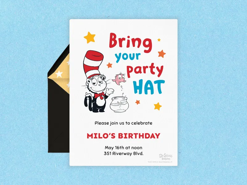 Dr. Seuss: Party Hats - dr_seuss - Invitation