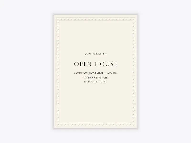 Embossed Diamond Border - open_house - Invitation