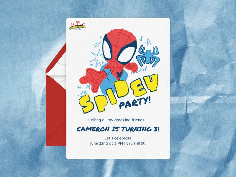 Marvel's Spidey and His Amazing Friends: Spidey Party - 3rd_birthday - Invitation
