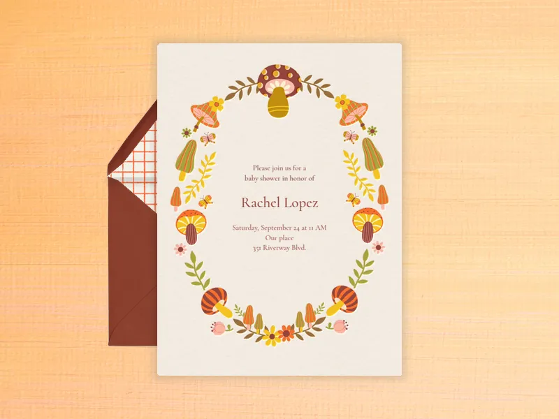 Groovy Woodland Mushrooms - featured - Invitation