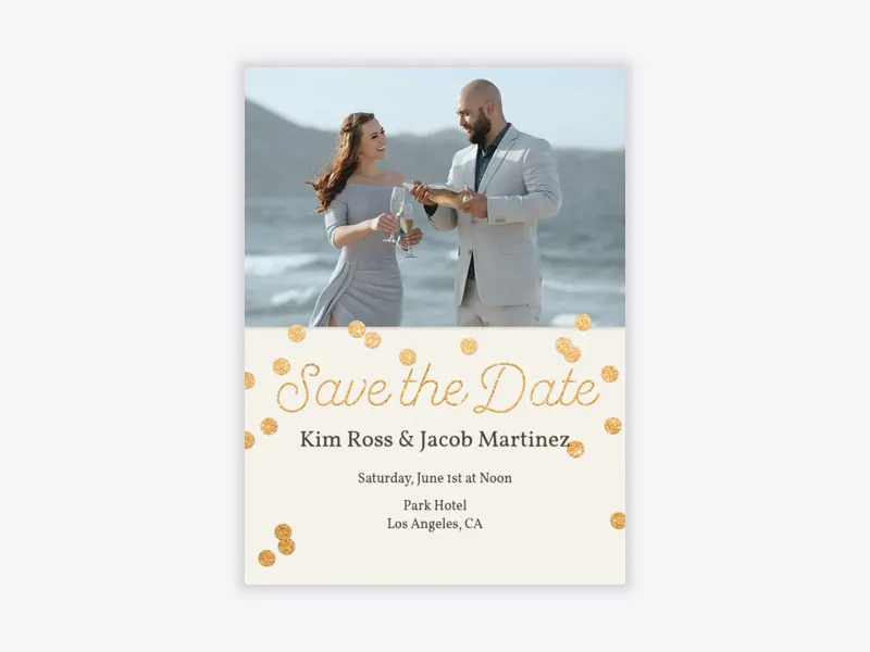 Festive Gold Confetti (Photo) - save_the_date - Invitation