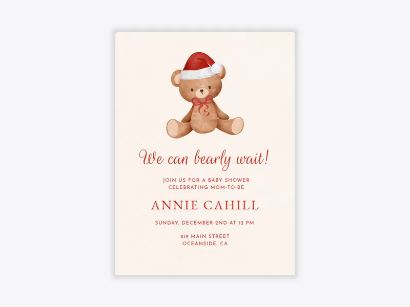 Holiday Bear - featured - Invitation