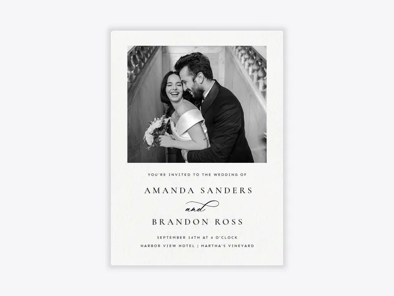 Monochrome Forever Script (Photo) - wedding - Invitation